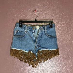 Vintage Fringe Jean Shorts